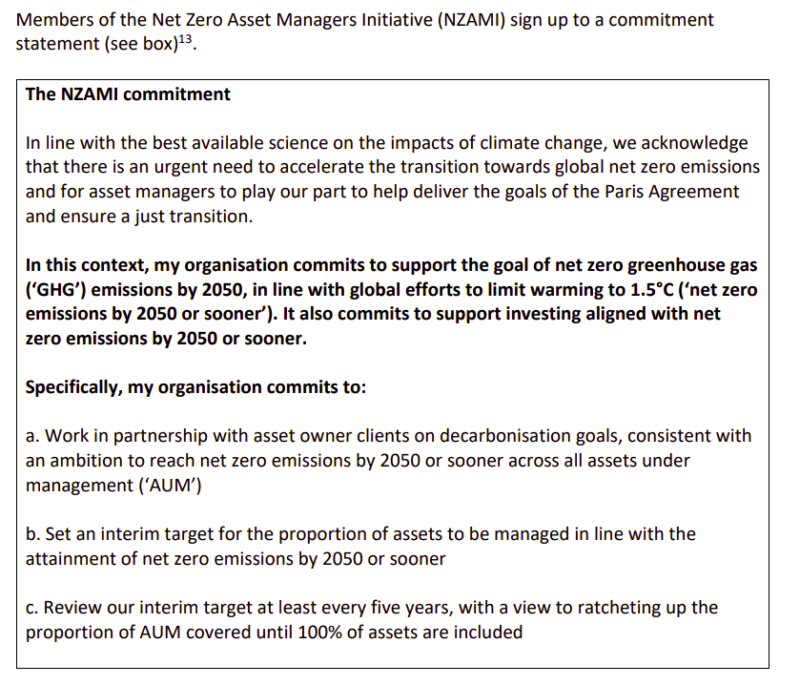 The Net Zero Asset management Initiative commitment